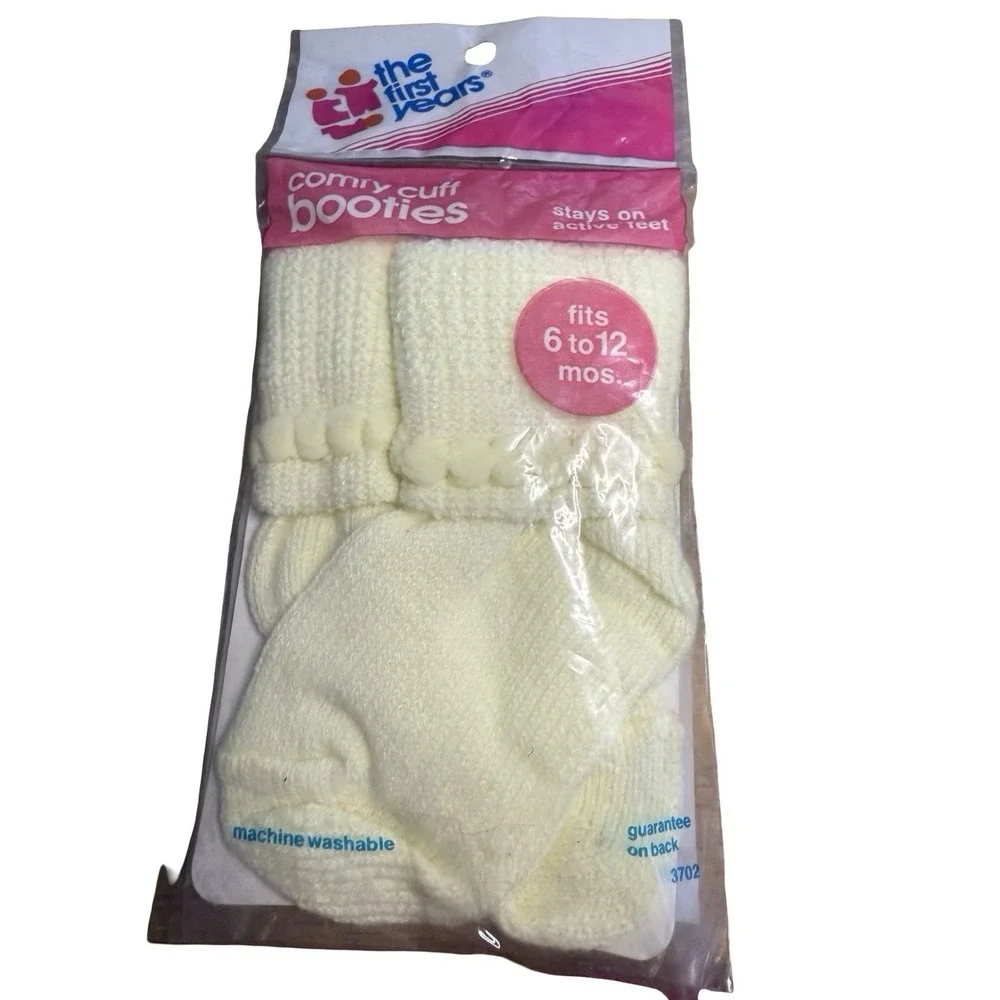 vintage the first ears comfy cuff bootis 1987 new in package yellow sealed socks